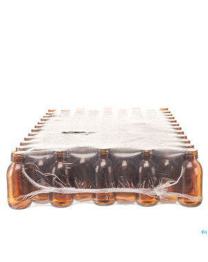 Bouteille ronde large brun s/b    100ml 104 aca