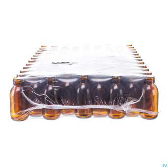 Bouteille ronde large brun s/b    100ml 104 aca