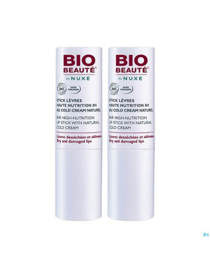 Bio beaute stick levres cold cream duo 2x4g  promo