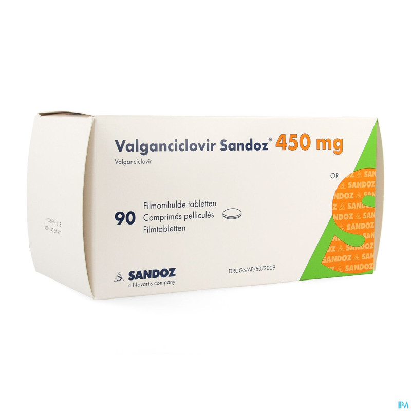 Valganciclovir sandoz 450mg comp pell  90