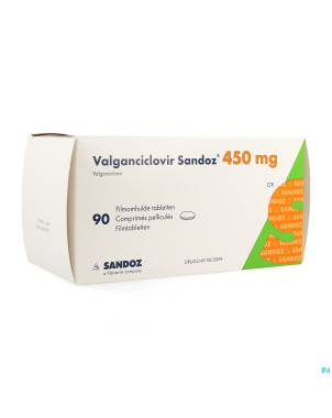 Valganciclovir sandoz 450mg comp pell  90