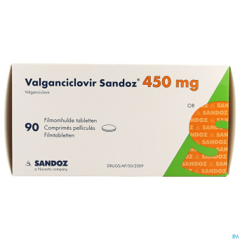 Valganciclovir sandoz 450mg comp pell  90