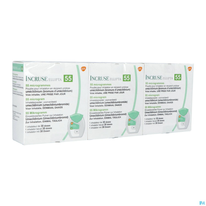 Incruse ellipta 55mcg pdr inhalation 3x30 doses