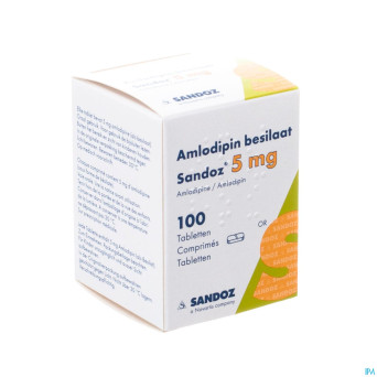 Amlodipine besilaat sandoz pot c0mp 100x 5mg