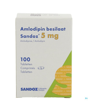 Amlodipine besilaat sandoz pot c0mp 100x 5mg