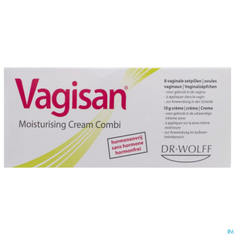 Vagisan moisturizing cream combi cr 10g + 8 ovules