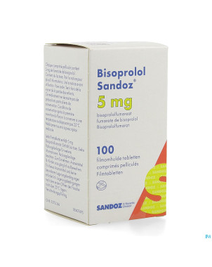 Bisoprolol sandoz  5,0mg pot comp pell 100 x 5,0mg