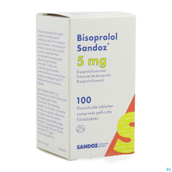 Bisoprolol sandoz  5,0mg pot comp pell 100 x 5,0mg