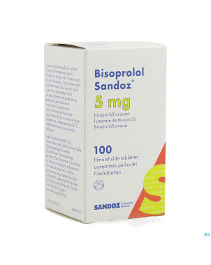 Bisoprolol sandoz  5,0mg pot comp pell 100 x 5,0mg