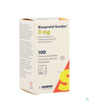 Bisoprolol sandoz  5,0mg pot comp pell 100 x 5,0mg