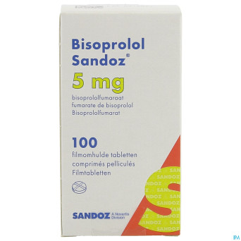 Bisoprolol sandoz  5,0mg pot comp pell 100 x 5,0mg
