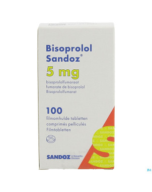 Bisoprolol sandoz  5,0mg pot comp pell 100 x 5,0mg