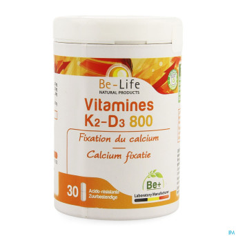 Vitamines k2 d3 800 be life v-caps 30