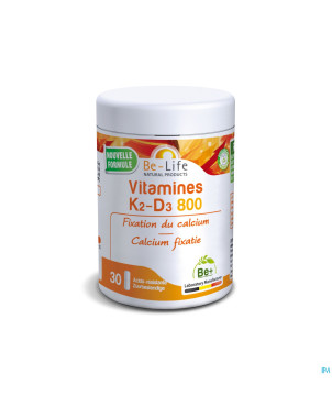 Vitamines k2 d3 800 be life v-caps 30