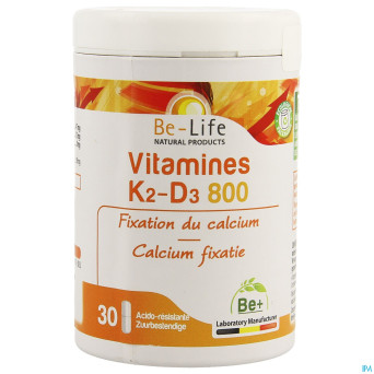 Vitamines k2 d3 800 be life v-caps 30