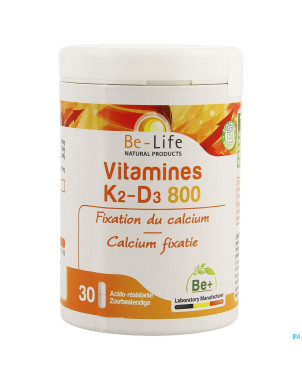 Vitamines k2 d3 800 be life v-caps 30