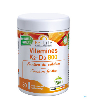 Vitamines k2 d3 800 be life v-caps 30