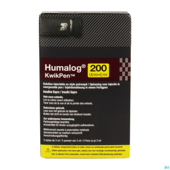 Humalog 200ui/ml kwikpen stylo prerempli 5x3ml