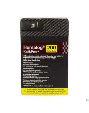 Humalog 200ui/ml kwikpen stylo prerempli 5x3ml