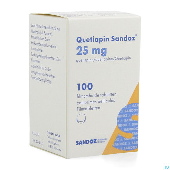 Quetiapin sandoz 25mg pot comp enrobe 100