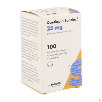 Quetiapin sandoz 25mg pot comp enrobe 100