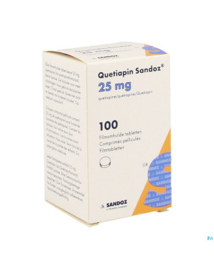 Quetiapin sandoz 25mg pot comp enrobe 100