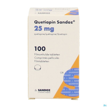 Quetiapin sandoz 25mg pot comp enrobe 100