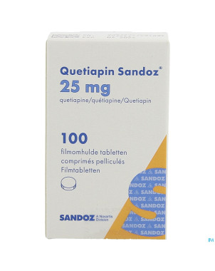 Quetiapin sandoz 25mg pot comp enrobe 100