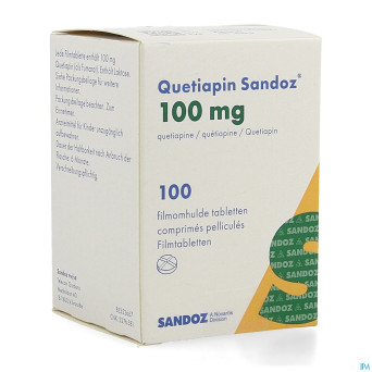 Quetiapin sandoz 100mg pot comp enrobe 100