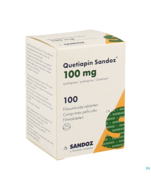 Quetiapin sandoz 100mg pot comp enrobe 100
