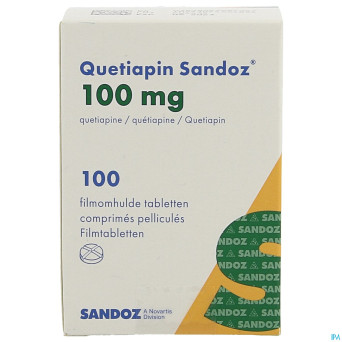 Quetiapin sandoz 100mg pot comp enrobe 100