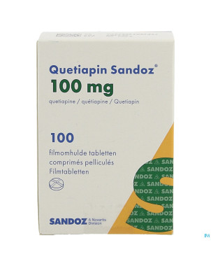 Quetiapin sandoz 100mg pot comp enrobe 100