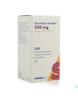 Quetiapin sandoz 200mg pot comp enrobe 100