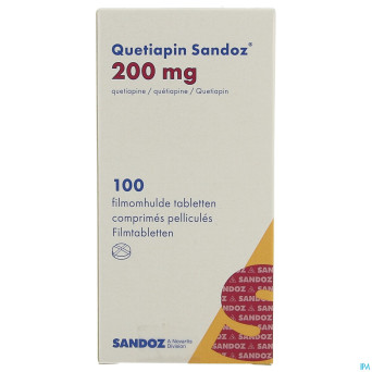 Quetiapin sandoz 200mg pot comp enrobe 100
