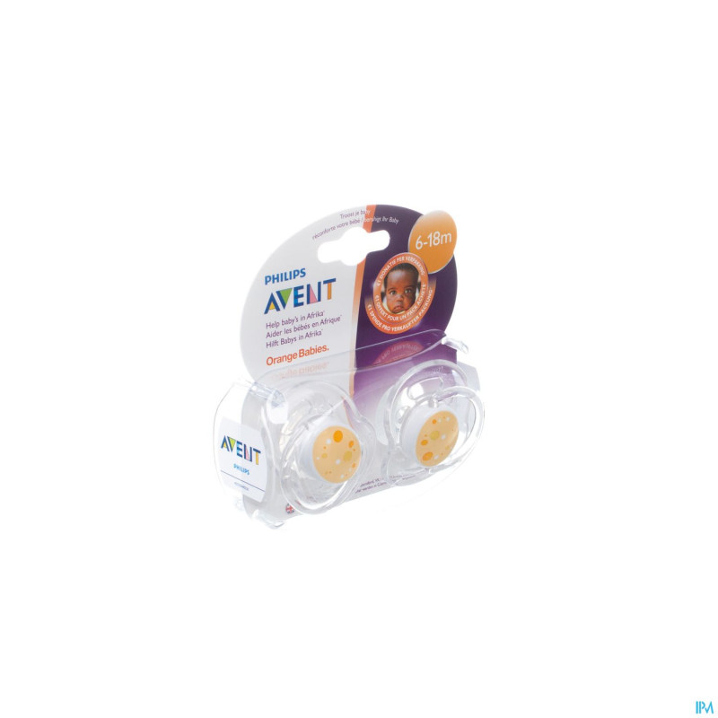 Avent sucette 6-18m orange babies