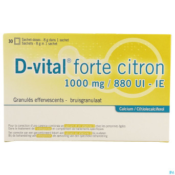 D-vital forte citron 1000mg/880ui efferv. sach 30