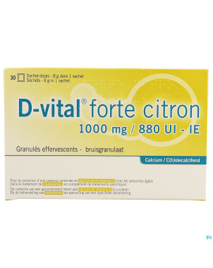 D-vital forte citron 1000mg/880ui efferv. sach 30