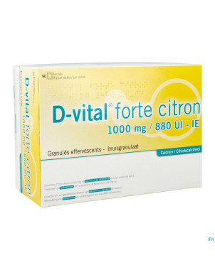 D-vital forte citron 1000mg/880ui efferv. sach 90