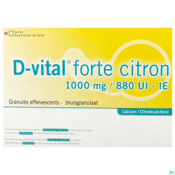 D-vital forte citron 1000mg/880ui efferv. sach 90