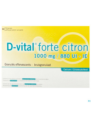 D-vital forte citron 1000mg/880ui efferv. sach 90