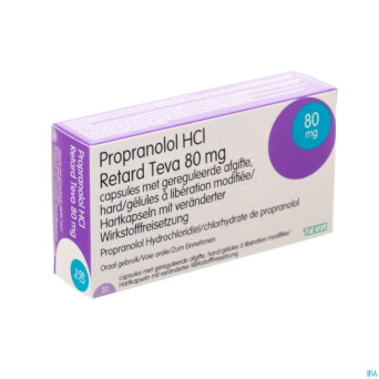 Propranolol hcl retard teva 80mg caps lib.mod. 30
