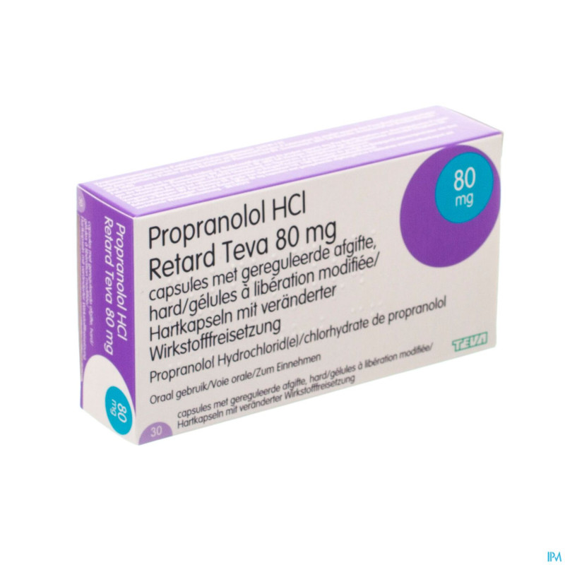 Propranolol hcl retard teva 80mg caps lib.mod. 30