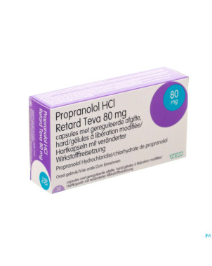 Propranolol hcl retard teva 80mg caps lib.mod. 30