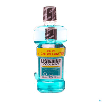 Listerine coolmint bain de bouche 500ml+250mlgrat.