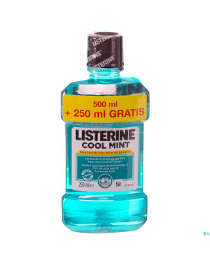 Listerine coolmint bain de bouche 500ml+250mlgrat.