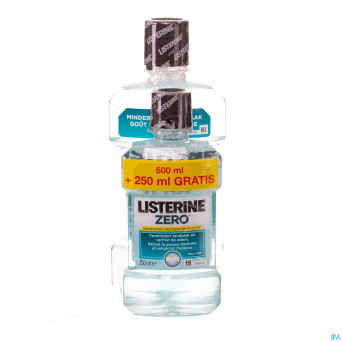 Listerine zero bain bouche 500ml + 250ml gratuit