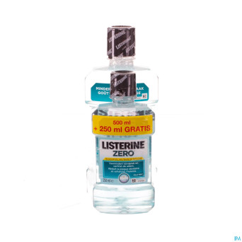 Listerine zero bain bouche 500ml + 250ml gratuit