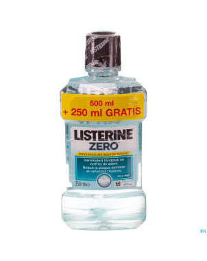 Listerine zero bain bouche 500ml + 250ml gratuit