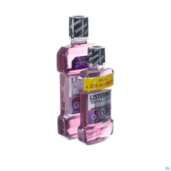Listerine total care eau buccale 500ml+250ml grat.