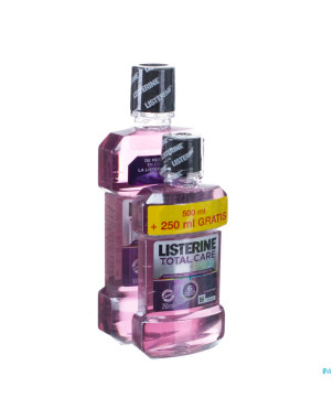 Listerine total care eau buccale 500ml+250ml grat.